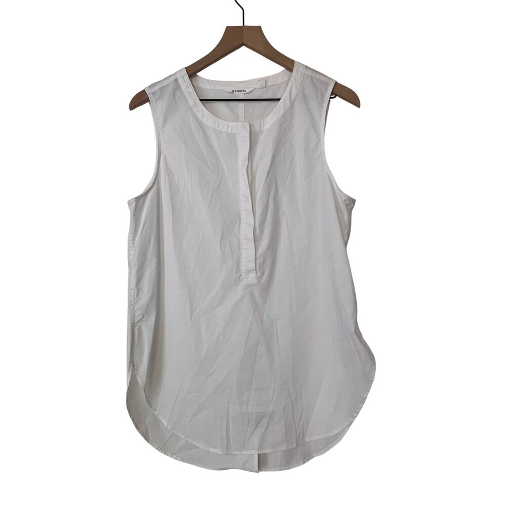 Athleta Womens Long and Lean Popover Tank Lightweight White Size Medium